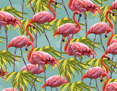 Flamingo Textile Pattern - Hootie McBoutique