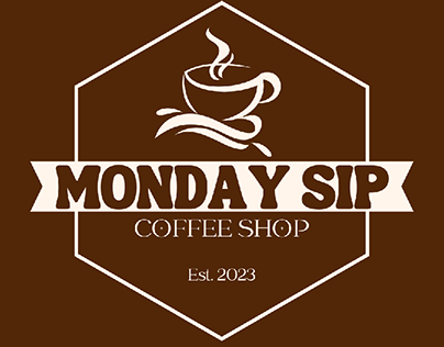Monday Sip Coffee Shop Logo