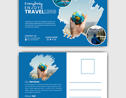 Post card design for travel agency.