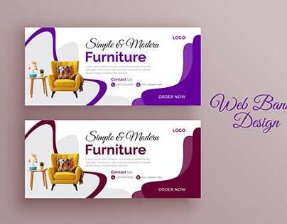 creative simple furniture web banner design