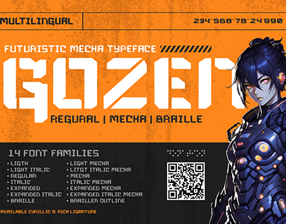 Gozen | Futuristic-Mecha Typeface