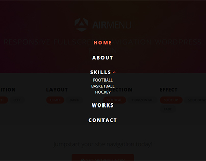 AirMenu - Responsive Fullscreen Navigation WordPress Pl