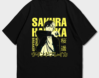 sakura haruka wind breaker anime tshirt design