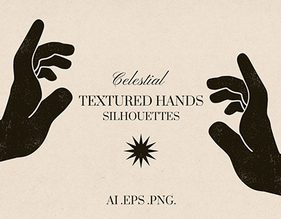 Celestial Floral Hands Silhouettes