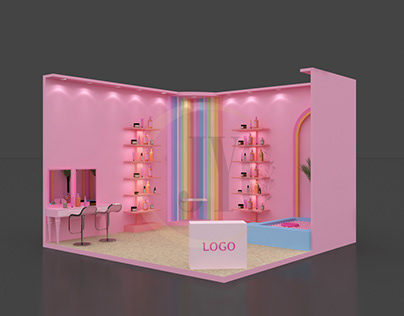 Brabie and nykaaland inspired theme stall 3d design