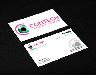 Customized White and Pink business Card