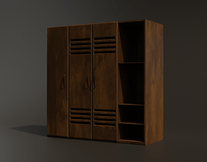 Шкаф деревянный трех дверный с анимированными дверцами