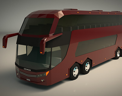 Low Poly Coach Bus 03