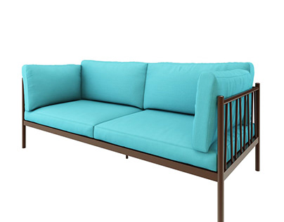 Metal frame sofa set