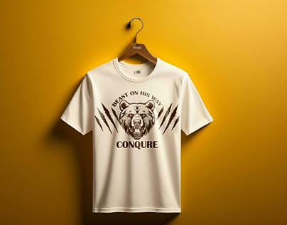 New trendy mordern bear t-shirt design
