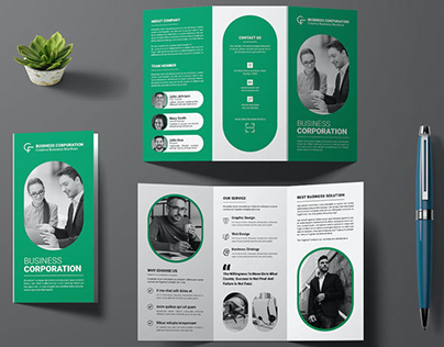 Business Corporation Trifold Brochure Design