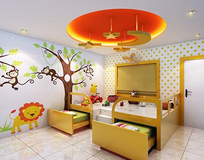 Kids bedroom with play area