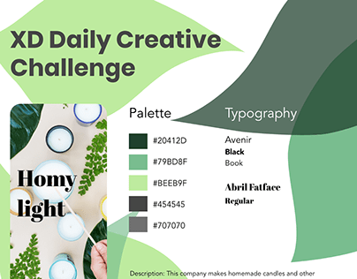 Xd daily challenge: color palette for candle company