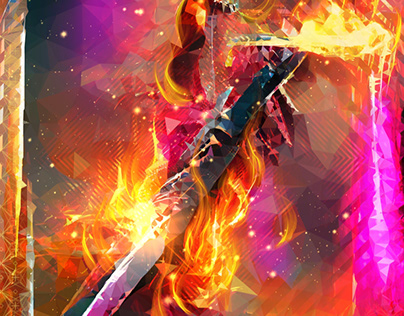 Flaming sword (collab with AI)