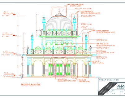 Mosque-Mausoleum-Construction Drawings Detail