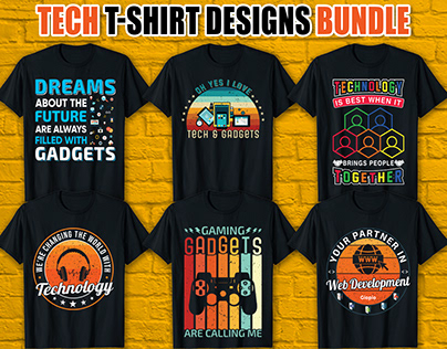 Technology T-shirt Designs Bundle