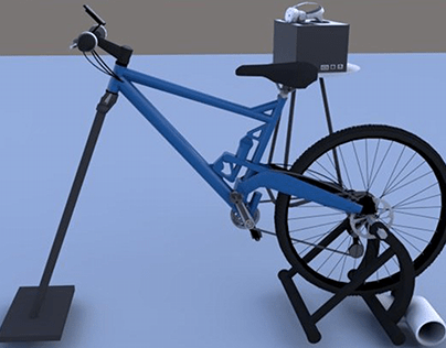 Illustration of an energy-producing bike on Sketchup