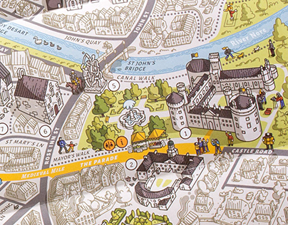 Illustrated City Map — Kilkenny, Ireland
