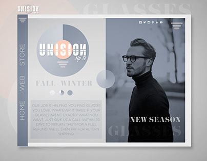 Web Design - "Unision" Glasess Brand