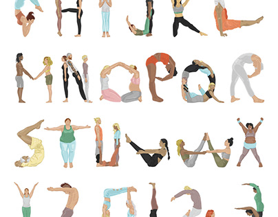 Yoga Alphabet Typography Illustration