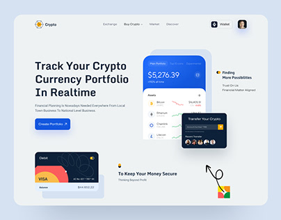 Website design: Crypto Currency landing page