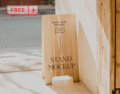 Free Wood Stand Mockup