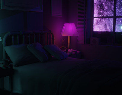 Blender EEVEE Bedroom Lighting Scene ✨