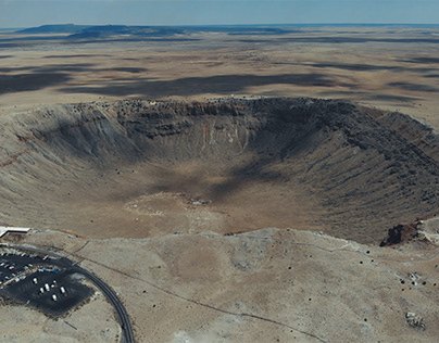 Flying Over A 50,000 Year Old Meteor Crater