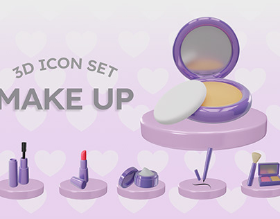 Make Up 3D Icon Set