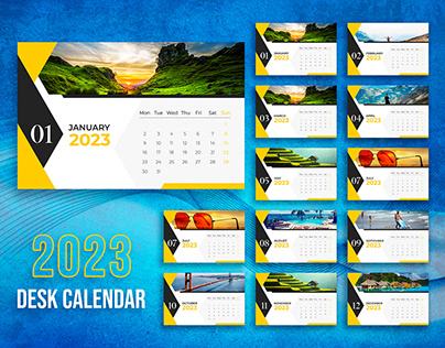 Digital Desk Calendar Design Template