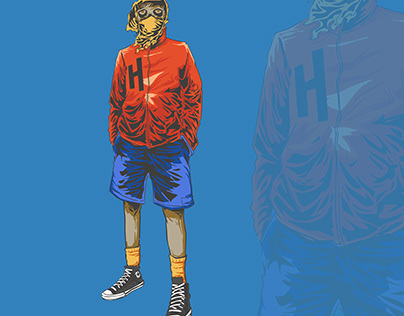 Zombie Boy In Red Jacket Logo Illustration