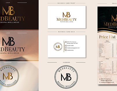 Beauty Logo with Business card, invoice and submark