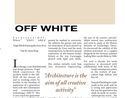 Off White magazine spread