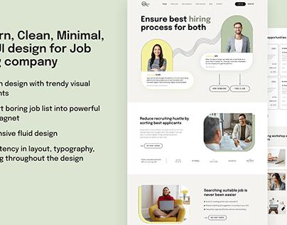 Minimal, Web UI design for Job listing company
