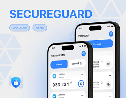 SecureGuard 2FA app ui/ux