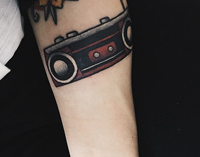 Cassette player tattoo