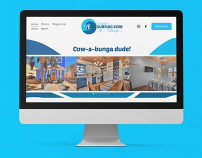 Cassie's Surfing Cow Logo & Website Design