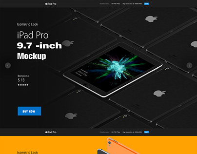 Isometric Apple iPad Pro 9.7 Mock-up