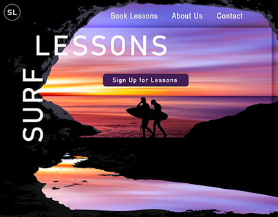 AdobeXD UI Website Design; Surf Lessons