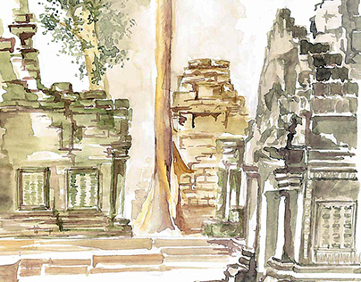 Travel Sketches- Angkor Wat, 2015