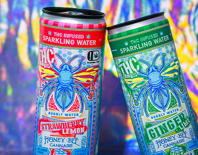 Cannabis Sparkling Water: Can Label Design