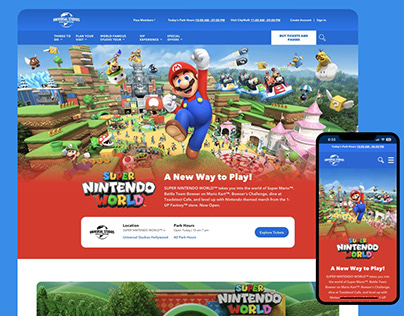 Project thumbnail - Super Nintendo World Website and App Design