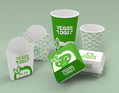 Vegan restaurant branding "Vegan Dau"