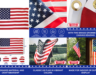 US Flag Printed Polyester listing image
