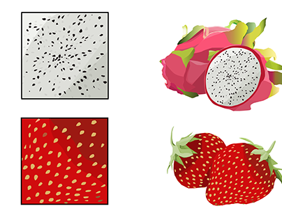 PEN TOOL TRACING FRUIT SWATCHES