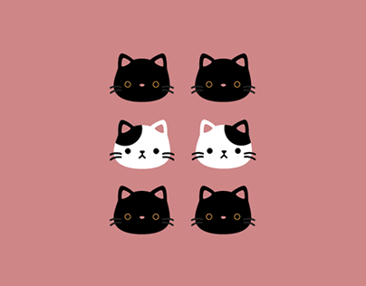 LINE Creators Market - Black & White Cats Theme