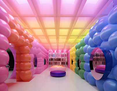 Colourful inflation - a haute couture fashion store