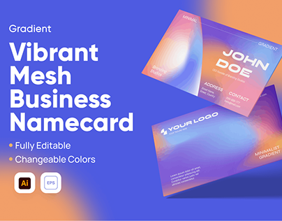 Gradient Vibrant Color Mesh Business Card Template