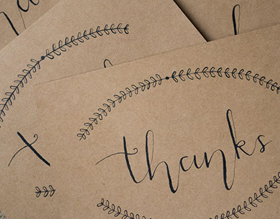 Calligraphy Thanks Cards