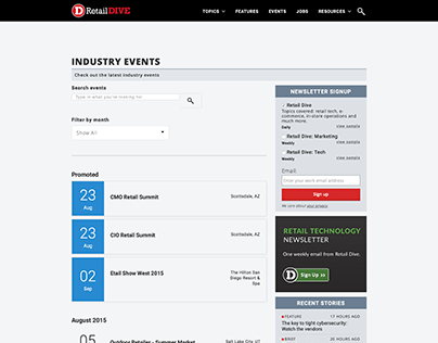 Industry Dive - Industry Events page